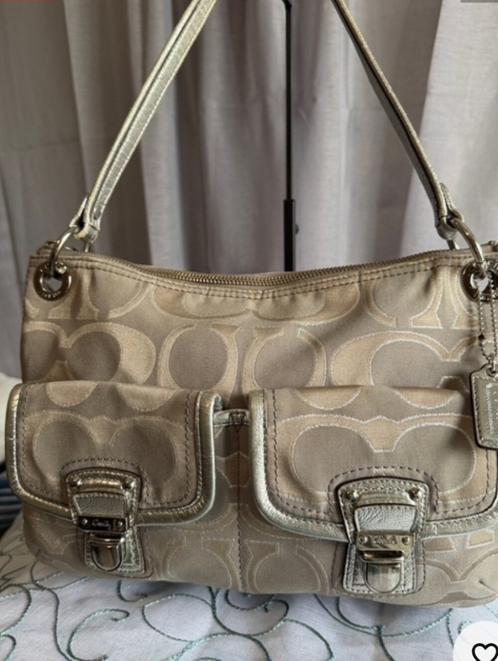 Coach Poppy Signature Sateen Hippie Shoulder Bag (style #18980)